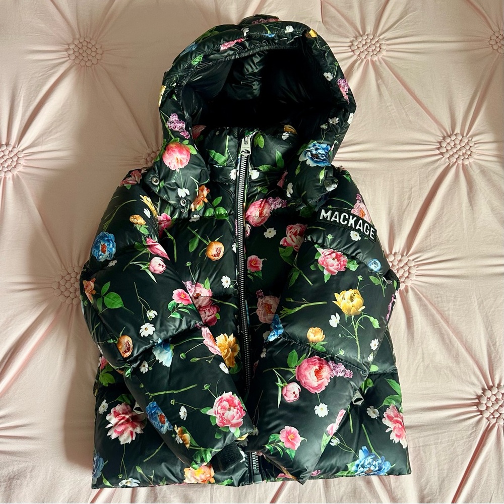 Mackage Kids Floral Puffer Jacket - size 6